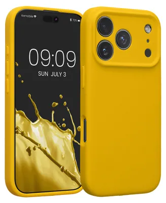 Produktbild von kwmobile Hülle kompatibel mit Apple iPhone 17 Pro - Hülle Silikon gummiert - Handyhülle - Handy Case in Strahlend Gelb