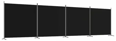 Produktbild von vidaXL 4-tlg. Paravent Schwarz 698x180 cm Stoff