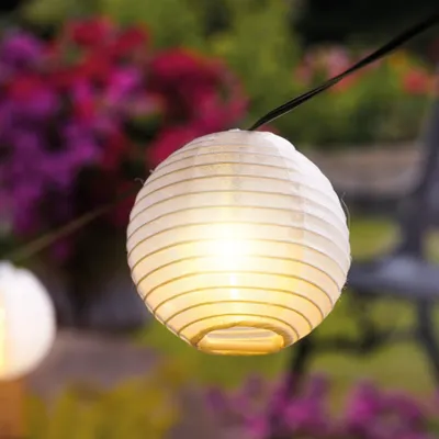 Produktbild von esotec Solar Lichterkette mit 20 Lampions mit Akku für außen wetterfest 102184
