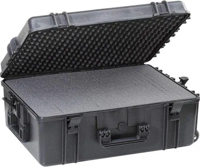 Produktbild von Wasserdichte und staubdichte Koffer – Trekstoff- und Noppenschaum – 620 x 460 x 250 mm – Schwarz – Mit Rollen – Gepäckbox