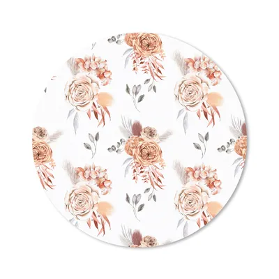 Produktbild von MuchoWow® Mauspad Mousepad Blumen - Rosen - Blätter - Weiß 40x40 cm - Mousepads - Maus Mat - Pad - Mausunterlage - Schreibtisch Accessoires