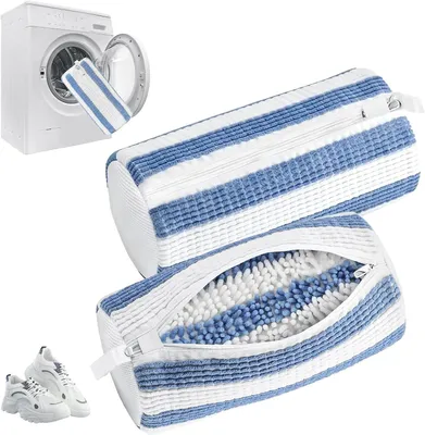 Imagen del producto de Bolsa para lavar zapatos, 39 x 19 cm, 2 unidades, transpirable para usar en la lavadora