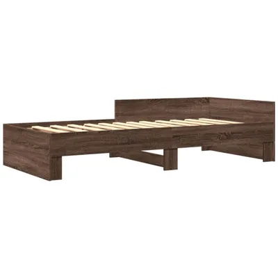 Produktbild von "WINTER SALE" Bettgestell Einzelbett - Gästezimmer - ohne Matratze Braun Eiche 100x200 cm Holzwerkstoff - Polsterbett Klassische Betten NEU4224182