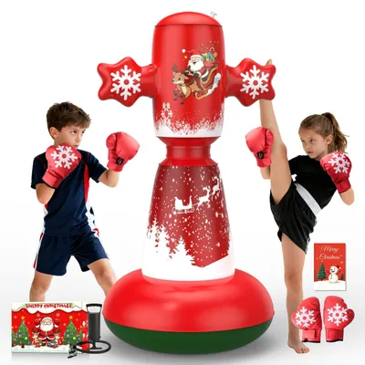 Produktbild von Aufblasbarer Boxsack für Kinder mit Boxhandschuhen