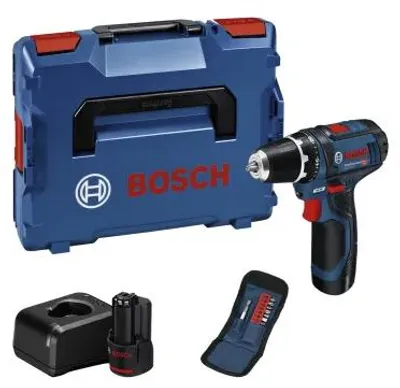 Produktbild von Bosch Akku-Bohrschrauber GSR 12V-15, 2x 2.0Ah Akkus, Lader, L-Boxx, 060186810P