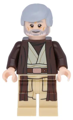 Obrázok produktu pre LEGO minifigúrka Obi-Wan Kenobi s tmavohnedou pláštikom (sw0552) – nová