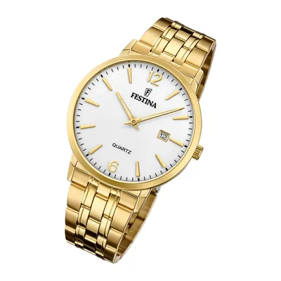 Produktbild von Festina Herren Uhr Klassik F20513/2 Edelstahl Elegant Armband-Uhr gold UF20513/2
