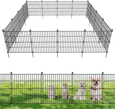 Productafbeelding van Decoratieve tuinhekken zonder graven - 10 panelen 24" (H) x 20ft (L) voor dierenbescherming