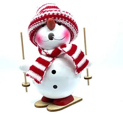 Produktbild von Kaladia Räucherfigur - Schneemann als Skiläufer - ca. 12cm - für Räucherkerzen Größe M (Standard) - Winterdeko