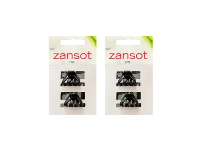 Image de Zansot Sponka pour cheveux, modèle "Pieuvre", 2,5 cm, noire brillante, lot de 2