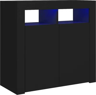 Produktbild von Sideboard mit LED-Leuchten Schwarz 80x35x75 cm