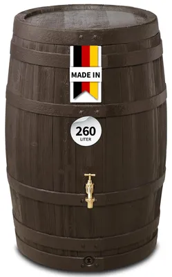 Produktbild von Regenfass 260 Liter - Braun mit natürlicher Holzoptik