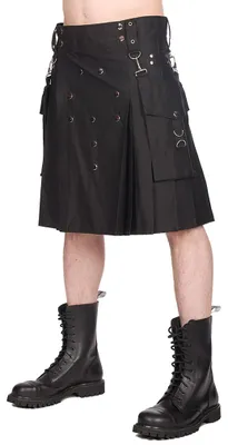 Immagine prodotto di Gonna a quadri Black Pistol nera - Button Kilt Denim L