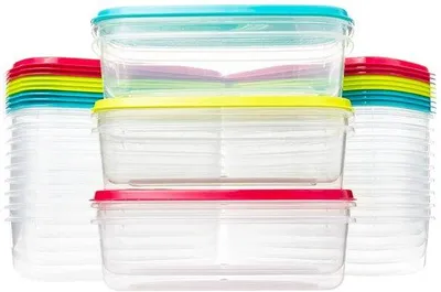 Produktbild von Plastikbehälter 24er Pack, 700 ml, BPA-frei, magnetronbeständig, Geschirrspülerbeständig, Gefrierschrankbeständig, wiederverwendbare Behälter