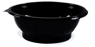 Produktbild von 50x Salatschalen rund Ø 17,6 x 5,9 cm schwarz 600 ml (PET)