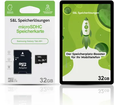 Produktbild von microSD Speicherkarte S&L für Samsung Galaxy Tab A9+ - Speicherkapazität: 32 GB