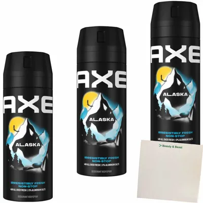 Produktbild von Axe Bodyspray Alaska 3er Pack (3x150ml Deospray) + usy Block