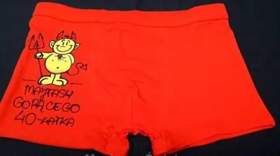 Zdjęcie produktu dla bokserki męskie humor ręcznie malowane Majtasy Gorącego 40-latka