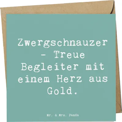 Produktbild von Mr. & Mrs. Panda Glückwunschkarte Spruch Zwergschnauzer Herz - Meeresbrise - Geschenk, Klappkarte, anlasskarte, faltkarte, Hunderasse, freundliches Wesen, loyaler Hund