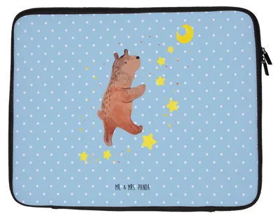 Produktbild von Mr. & Mrs. Panda Laptop Sleeve Bär Träume 27 x 36 cm - Blau Pastell - Geschenk, Hülle, Teddy, Notebooktasche, Laptophülle, Traumdeutung, Tasche, Traum, Laptoptasche