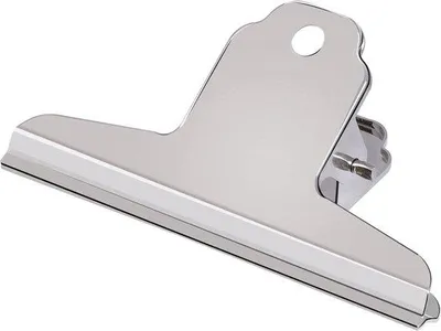 Productafbeelding van Klemmen, 160 mm met metalen scharnier - Verpakking van 12 stuks - Grote klemmen - Roestvrij staal - Papierklemmen - Kantoor, school
