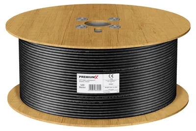 Produktbild von PremiumX 500m CAT 7 Outdoor Netzwerkkabel S/FTP 10 Gbit/s PE AWG23/1 Cat7 schwarz