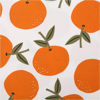 Produktbild von Canvas Baumwollstoff Meterware Orangen weiß orange 138cm Stoffbreite weiss