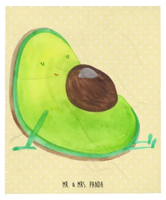 Produktbild von Mr. & Mrs. Panda Bettdecke Avocado Schwangerschaft - Gelb Pastell - Geschenk, Sofadecke, Baby, Geburt, Babyparty, Liebe, Gesund, Kuscheldecke, Kunstfelldecke, Decke