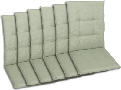 Produktbild von GO-DE Textil, Sesselauflage Mittellehner, 6er-Set, Farbe: grün, Maße ca.: 108 cm x 48 cm x 5 cm