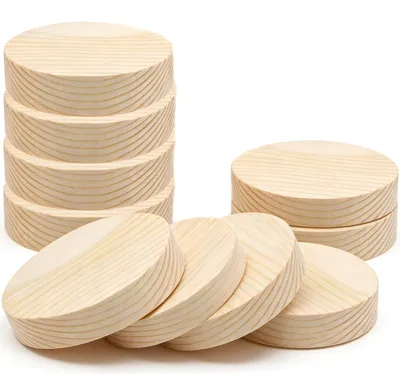 Zdjęcie produktu dla 10 drewnianych kołeczek do rękodzieła, średnica 8 cm