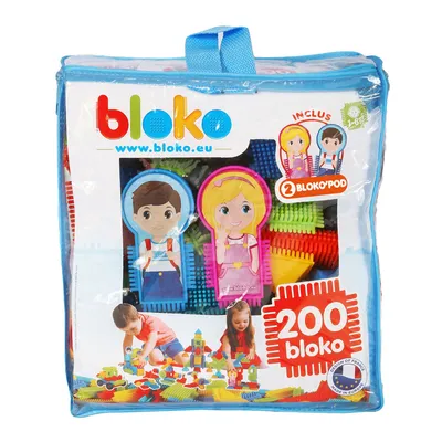 Produktbild von Boti Bloko Nopper -Bausteine mit 2 Figuren im Lagerbeutel, 200dlg.