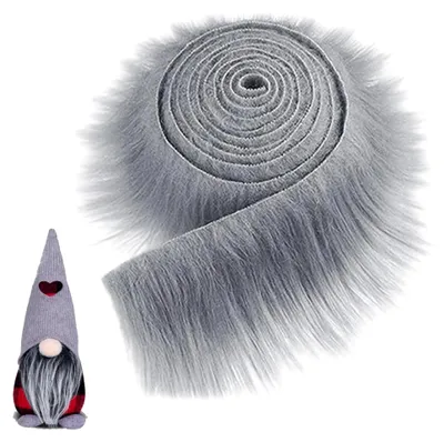 Produktbild von Kunstfell zum Basteln, Flauschiger Stoff 5x150cm, Precut Langhaarplüsch für DIY Wichtelbart und Weihnachtsmannhaar