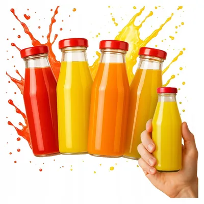 Produktbild von Bimberek JUICE 100x Glasflaschen Saftflaschen 200 ml mit Deckel