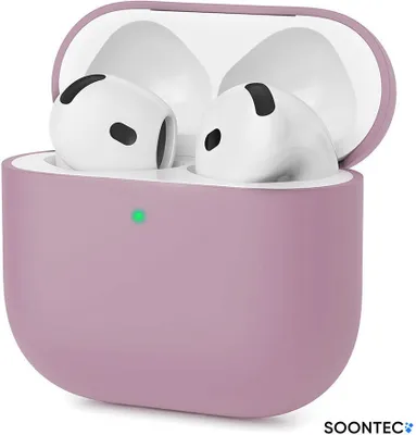 Image de SOONTEC Housse pour AirPods 4 Generation Case Silicone Housse de protection pour écouteurs Etui Slim Cover en violet
