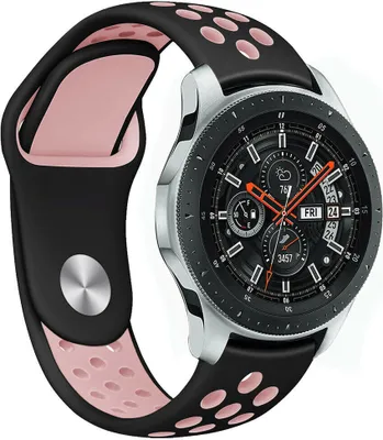Produktbild von Strap-it Samsung Galaxy Watch 46mm Sportarmband (Schwarz / Rosa)
