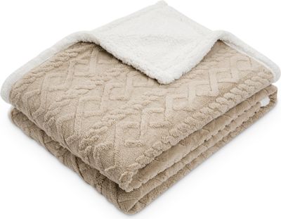 Flauschige Kuscheldecke Sherpa Sofaüberwurf Kuschelig Wendbar Wohndecke Skandi 150x200cm