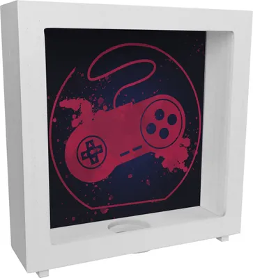 Produktbild von Rahmen Spardose aus Holz mit Retrocontroller in Rot für Videospieler