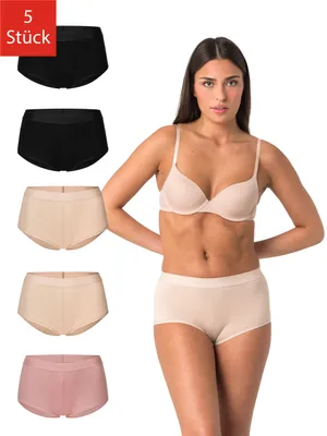 Produktbild von Elsie Unterhose Damen Short Slip 5er Pack, Damen Größen:L, Damen Farben:Mix