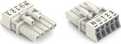 Image de Connecteur femelle WAGO ; 5 pôles ; code A ; blanc 890-225