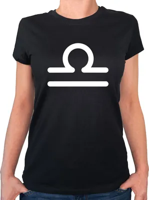 Produktbild von Huuraa Damen T-Shirt Waage Sternzeichen Zeichen XXL Black Bio Baumwolle Fairtrade Damenshirt Geschenkidee