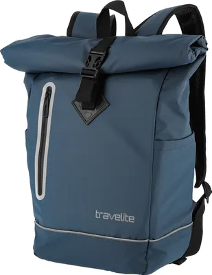 Produktbild von Travelite Rollup Fahrrad Rucksack Kurierrucksack Daypack aus wasserfester Plane mit Reflektoren navy blau