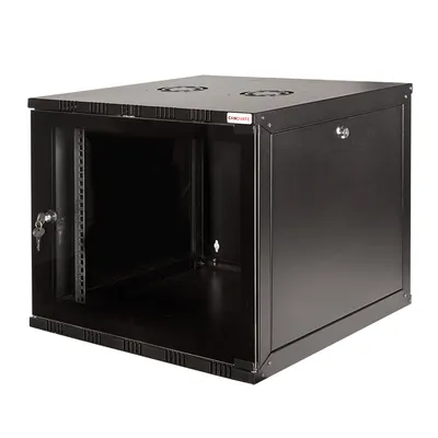 Productafbeelding van LogiLink W09A54B, Wandmontabele serverkast, 9U, 50 kg draagvermogen, 17 kg, zwart