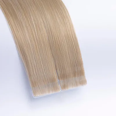 Image de Extensions adhésives invisibles en cheveux naturels 55 cm 25 g – Extension de cheveux blond rose désert