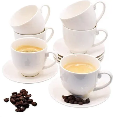 Produktbild von Porzellankaffeebecher, Set aus 12 Stücken, 75 ml, Kaffeebecher, Kaffeebecher, Espressokaffebecher
