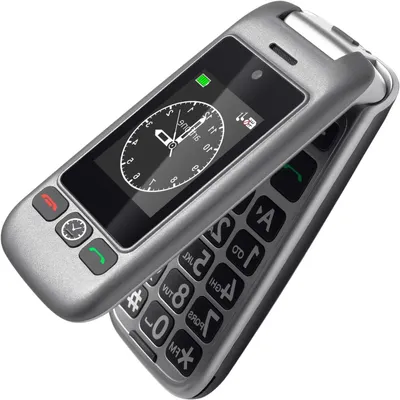 Produktbild von Senioren-Klapphandy – Mobiltelefon – Sicheres Telefonieren – SOS-Notrufknopf – 2,4-Zoll-Doppeltbildschirm – Grau