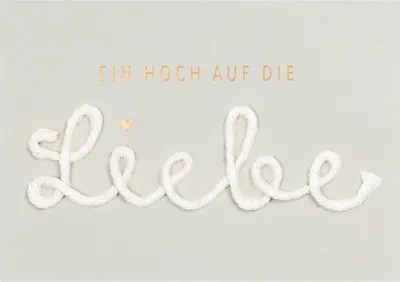 Produktbild von Kordelkarte "Ein Hoch auf die Liebe"