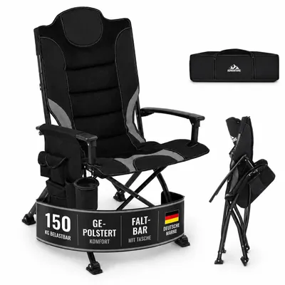 Produktbild von ONBEST Campingstuhl | faltbar | 150 kg | inklusive Tragetasche | Rückentasche | Stahlgestell | Wasserabweisend