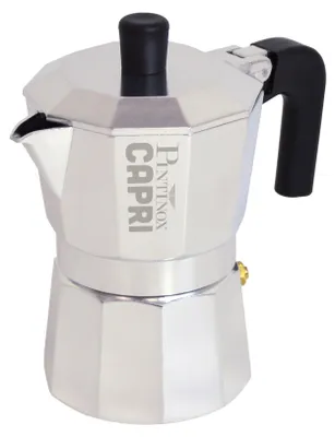 Espressomaschine für 9 Tassen, Aluminium, Hitzeschutzgriff