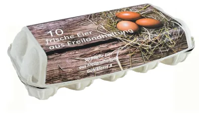 Produktbild von 154x Eierverpackungen für 10 Eier Freilandhaltung weiß . für S M L