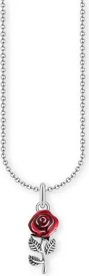Produktbild von Thomas Sabo KE2219-664-10-L45V Damen-Halskette mit rotem Rosen-Anhänger Silber
